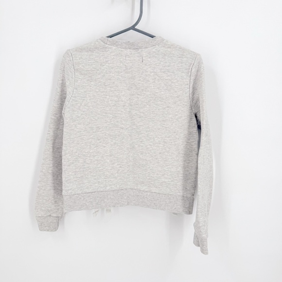 7 For All Mankind Gray Lace-Up Sweater - Picture 4 of 4